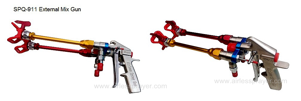 Two components mix spray gun